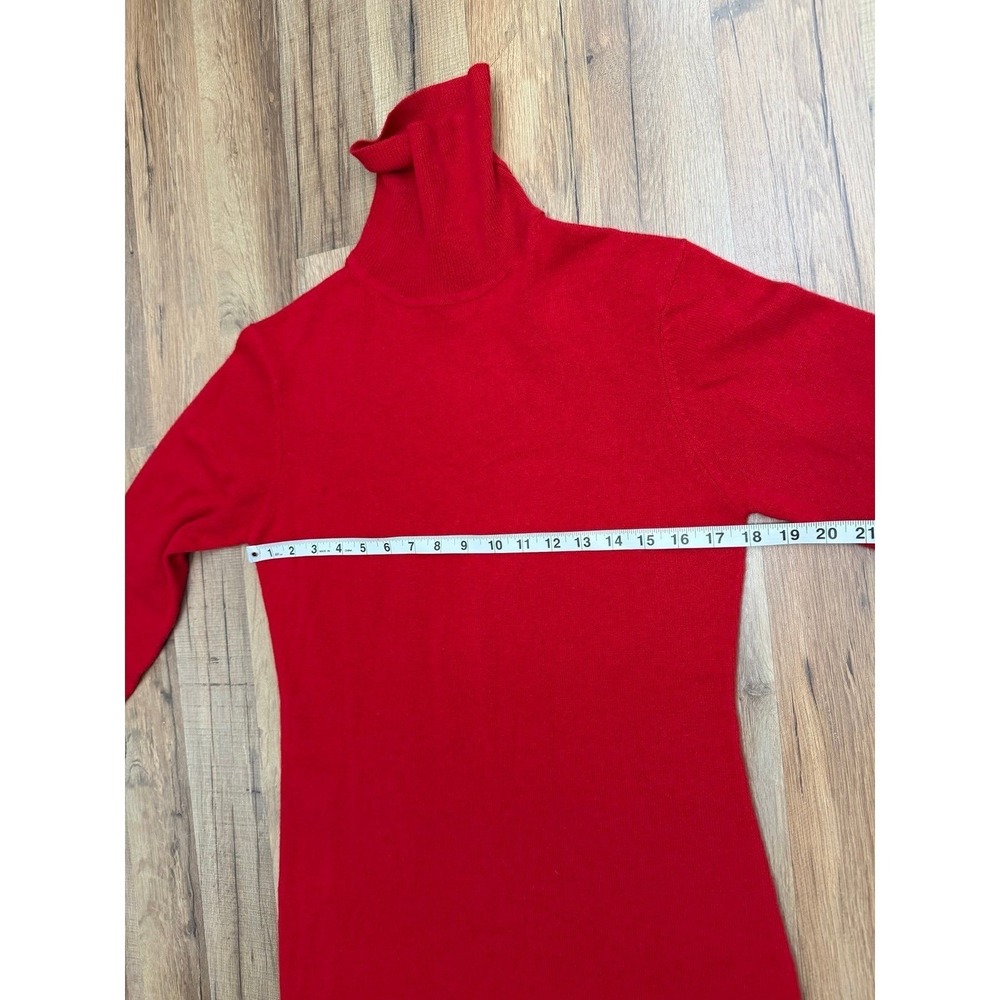 Boston Proper 100% Cashmere Red Turtleneck Midi Dress NWOT Size M - Picture 8 of 9